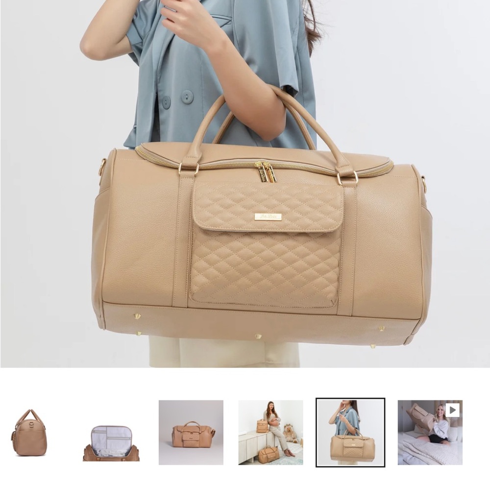 NWT LULI BEBÉ MONACO TRAVEL BAG | LATTE BROWN